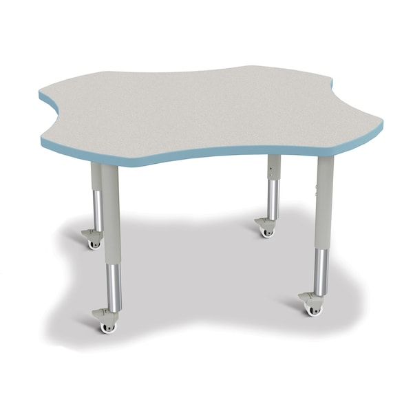 Berries Four Leaf Activity Table, Mobile, Freckled Gray/Coastal Blue/Gray